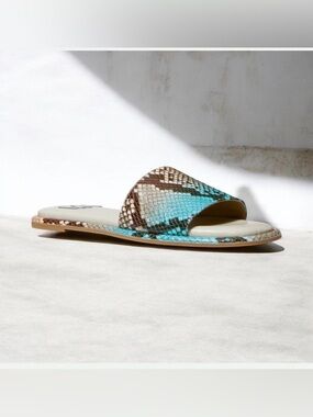 Wrn1X MICHAEL KORS Hayworth faux snake slides women’s sandals size 8.5